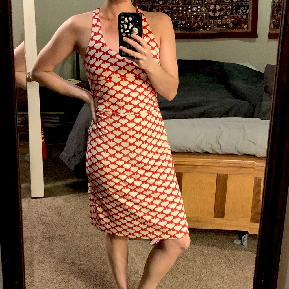 Diane von Furstenberg heart printed silk dress, 4